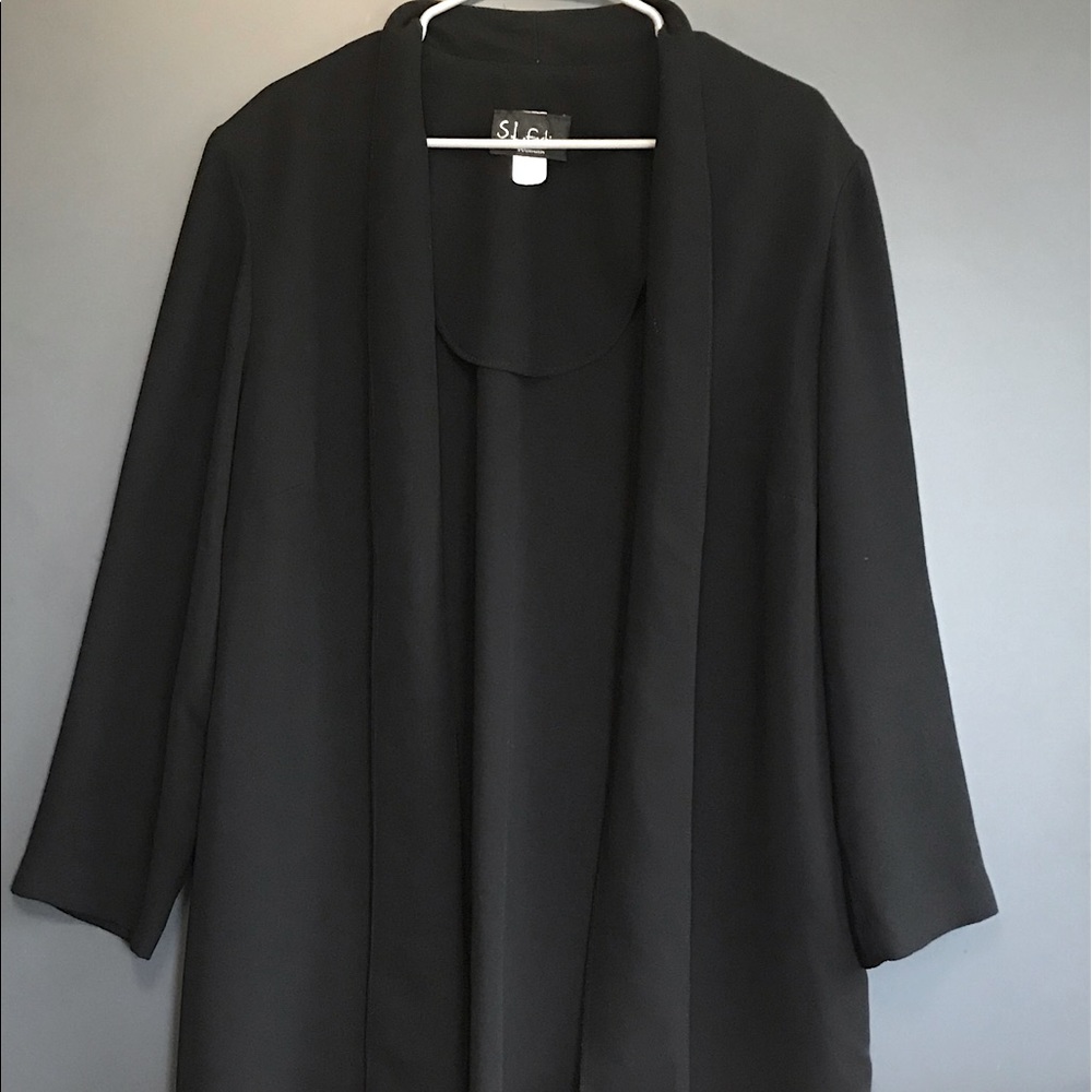 Womens Black No-Iron Kimono Robe Jacket